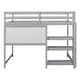 preview thumbnail 5 of 12, Full Size Wooden Loft Bed with Shelves, Desk and Writing Board - Gray