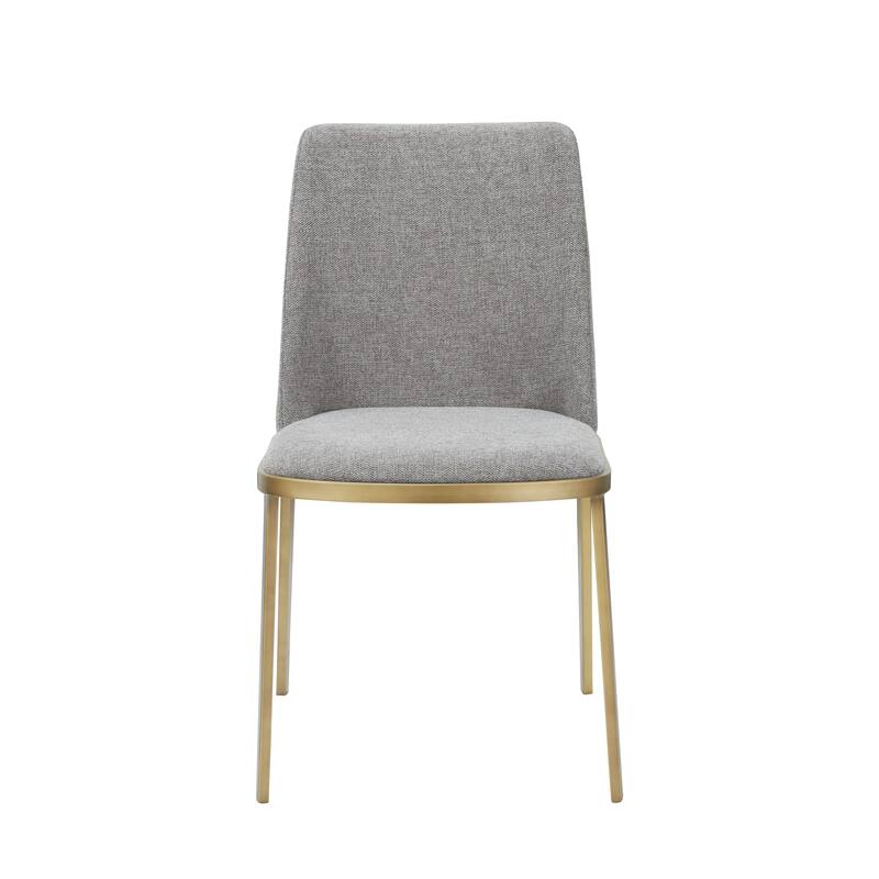 Modrest Brent Contemporary Light Grey Fabric & Brass Dining Chair (Set of 2)