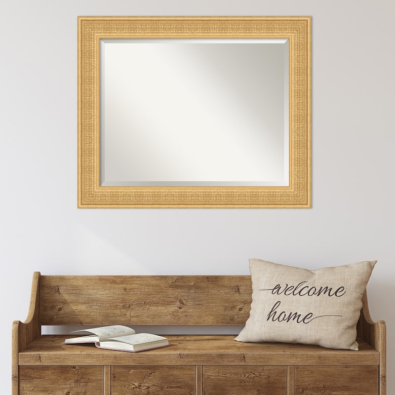 Trellis Beveled Wood Framed Wall Mirror - Trellis Gold