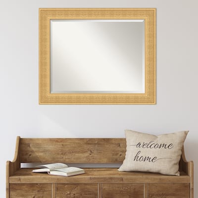 Trellis Beveled Wood Framed Wall Mirror - Trellis Gold