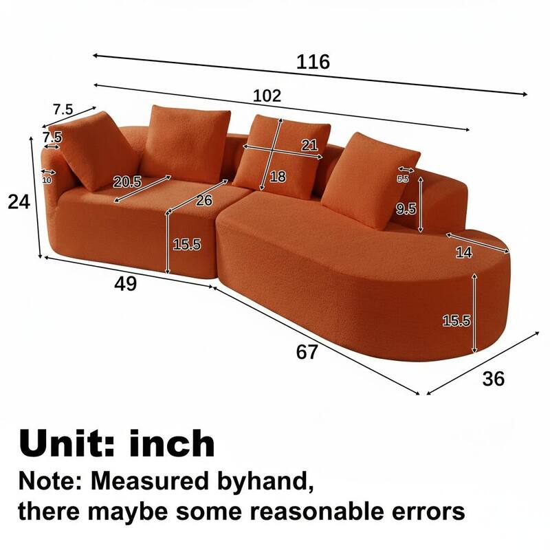 Christopher Knight Home - Modern Curved Upholstered Sectional Sofa