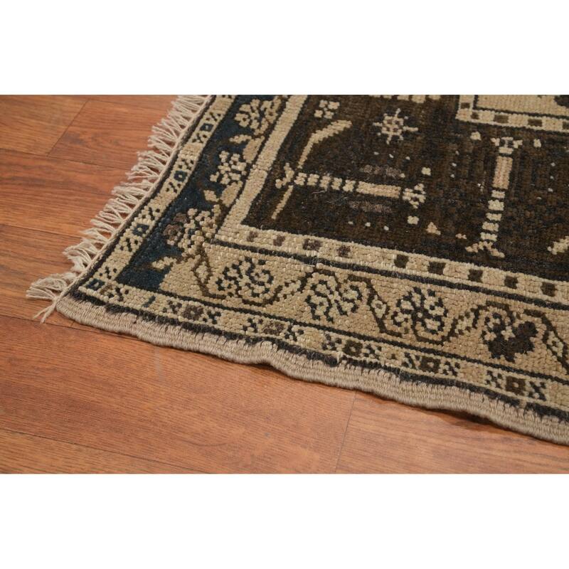 Hand Knotted Oriental 100% Wool Carpet Transitional Medallion Brown Oushak Area Rug - 10' 1'' X 6' 3''