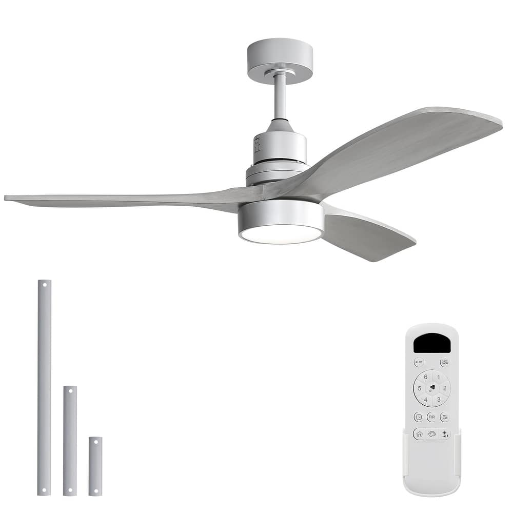 Sofucor 52 Inch Ceiling Fan with Light and Remote,Smart Optional,Quiet DC Motor for Bedroom Living Room Farmhouse Patio Porch