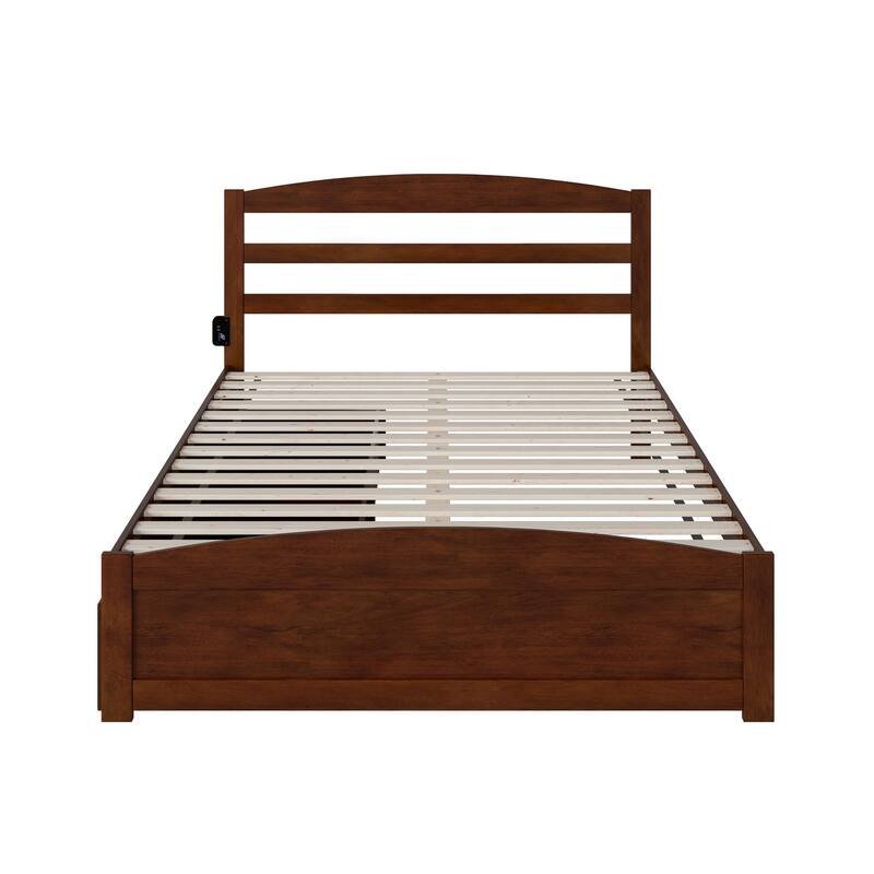 Warren Platform Bed with Footboard and 2 Storage Drawers