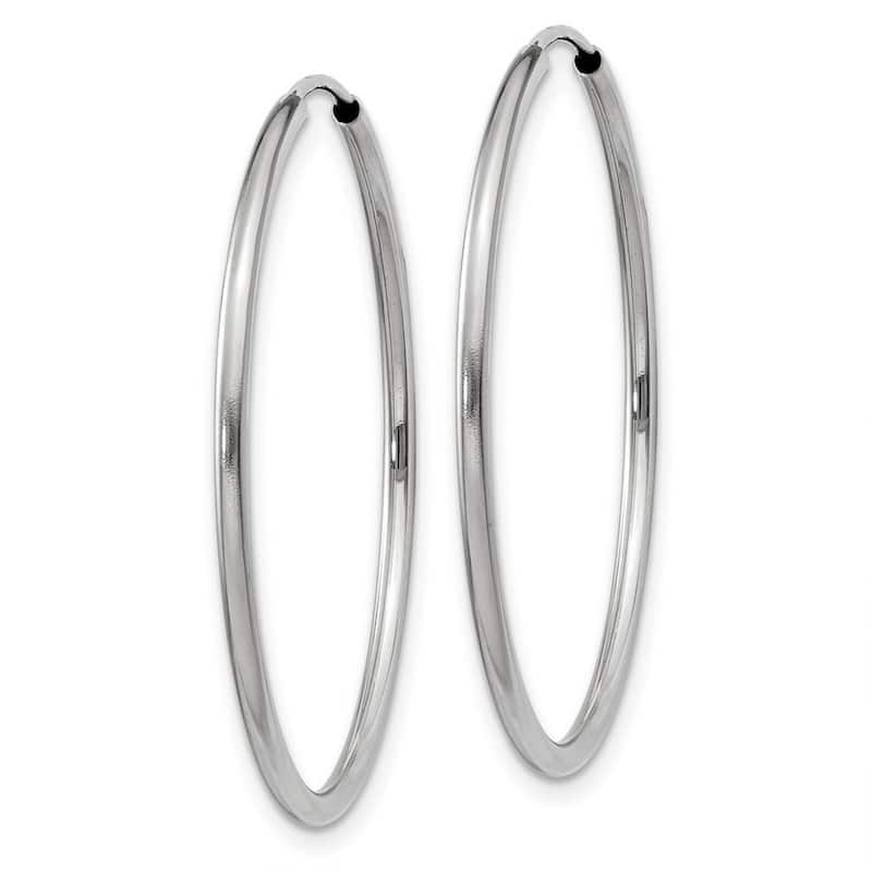 Curata 14k White Gold Polished Endless Hoop Earrings - 30x30mm
