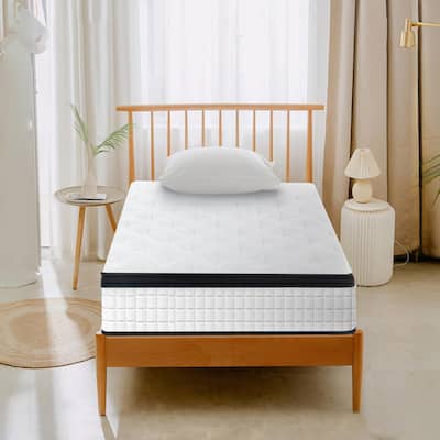 12 Inch Twin Xl Breathable Cool Cover Certipur-Us Memory Foam Individual Pocket Spring Hybrid Mattress