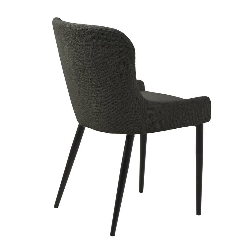 Rye Studio Boucle Dining Chairs with Black Steel Legs, Set of 2