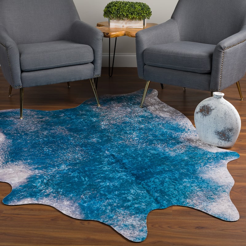 Addison Rugs Cheyenne Colorful Cowhide Print Non-Skid Area Rug