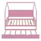 preview thumbnail 4 of 7, Full Size Wooden House Bed Kids Bed with Trundle and Shelf