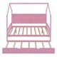 preview thumbnail 24 of 45, Wooden Full Size House Bed with Trundle,Kids Bed with Shelf, Gray
