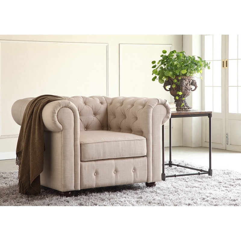 Moser Bay Garcia Chesterfield Rolled Arm Chair