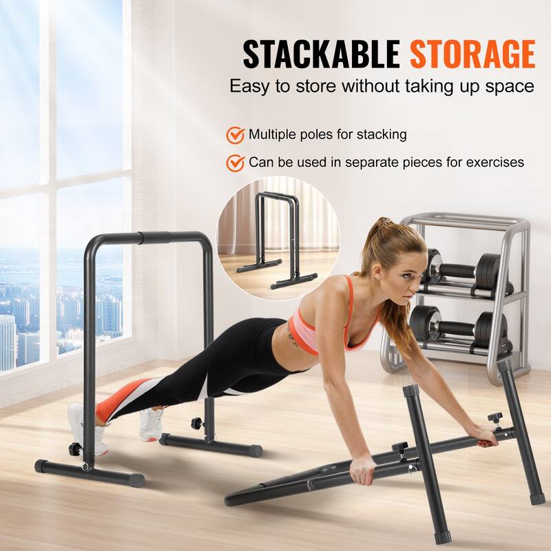 VEVOR Dip Bars Heave Duty Dip Stand Station for Strength Training Home Gym Office Outdoor
