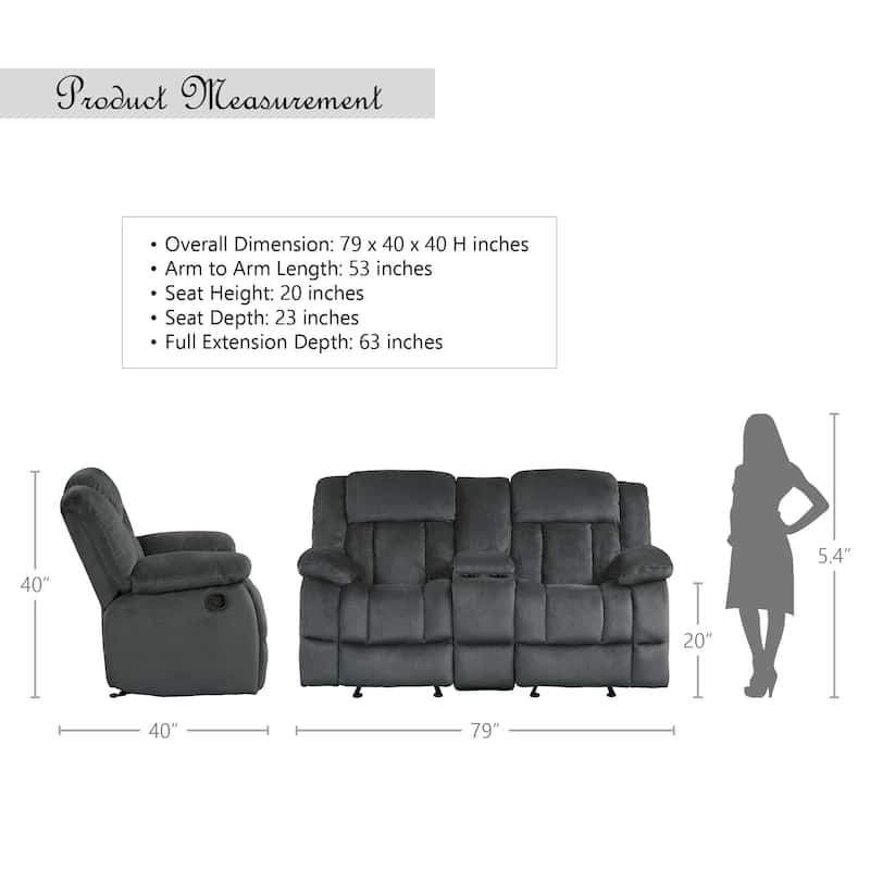 Brooks Double Glider Reclining Loveseat