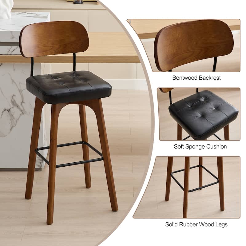 Swivel Bar Stool Set of 2/3/4 with Back Support