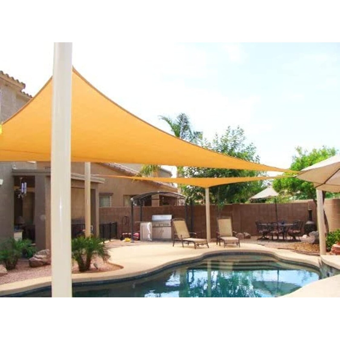 20'x20'x20' Oversized Triangle Garden Patio Sun Sail Shade in Desert Sand