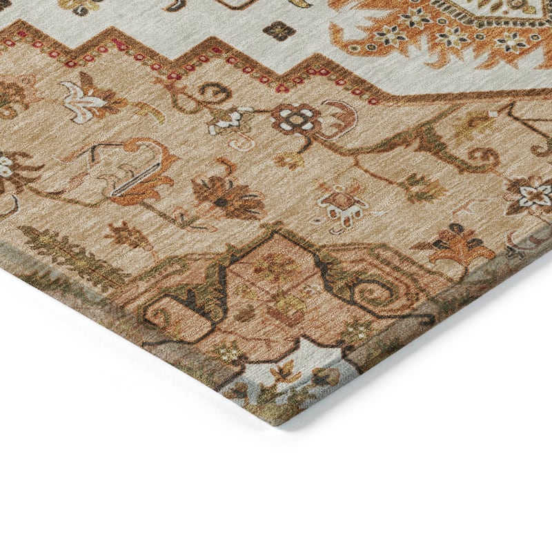 Machine Washable Indoor/ Outdoor Persian Traditional Chantille Rug