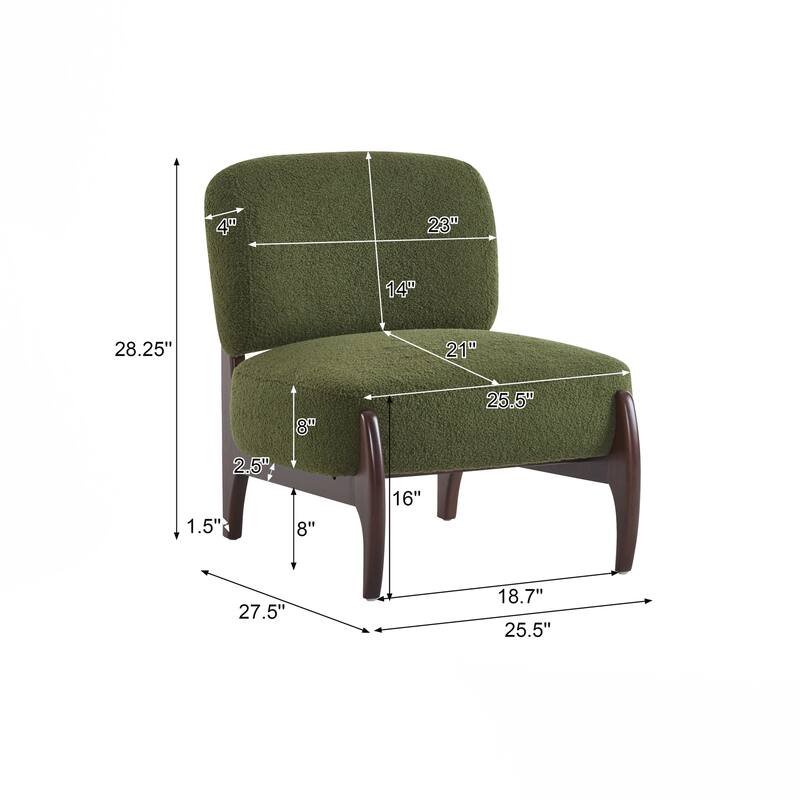 Modern Lounge Chair with Solid Wood Frame, Perfect for Living Room, Bedroom, or Office