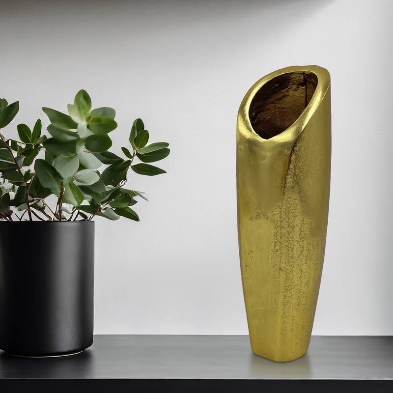 11 Inch Tall Decorative Handmade Aluminum Modern Flower Vase