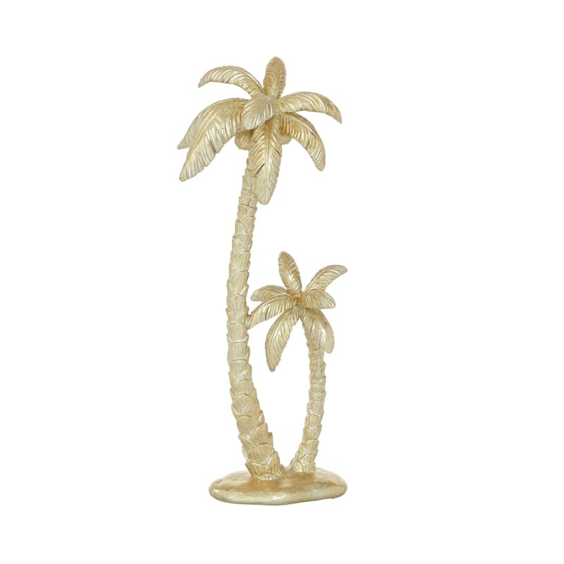 Polyresin Tree Palm Decorative Sculpture - Gold - Roche River Decor - Gold