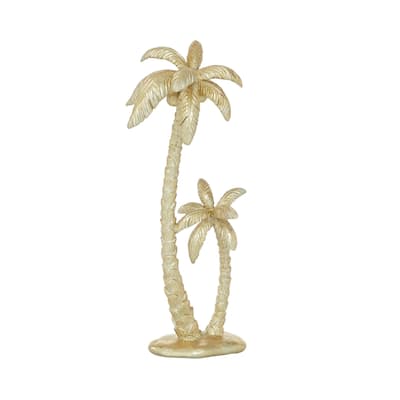 Polyresin Tree Palm Decorative Sculpture - Gold - Roche River Decor