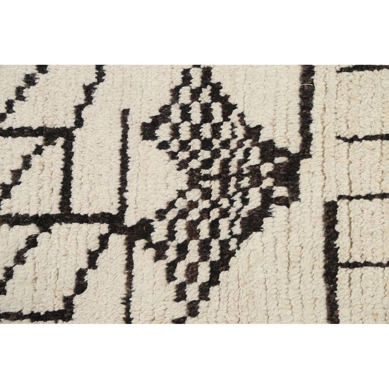 Tribal Modern Vegetable Dye Moroccan Berber Oriental Area Rug Handmade - 4'6" x 6'8"