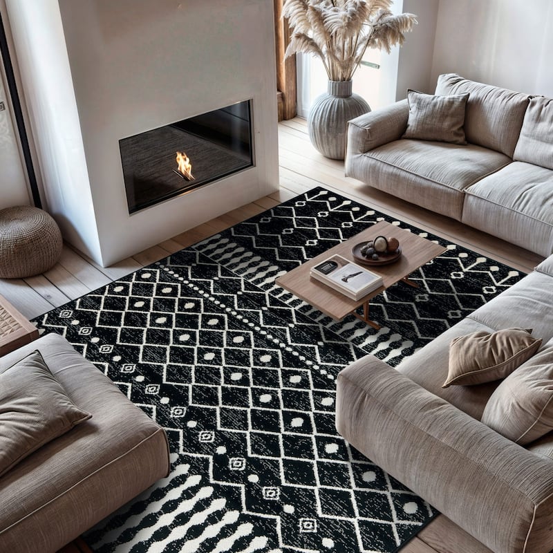 Contemporary Arch Design Area Rug - 7' 10" x 10'
