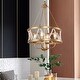 preview thumbnail 1 of 10, Coasa Modern Boho 4-light Brass Chandelier Wooden Beads Fixtures Lighting for Dining Room - D15.5'' x H85'' D15.5'' x H85'' - Brass Gold