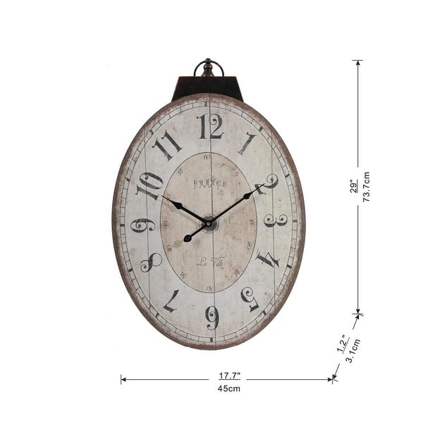 18" x 29" Oval Wall Clock