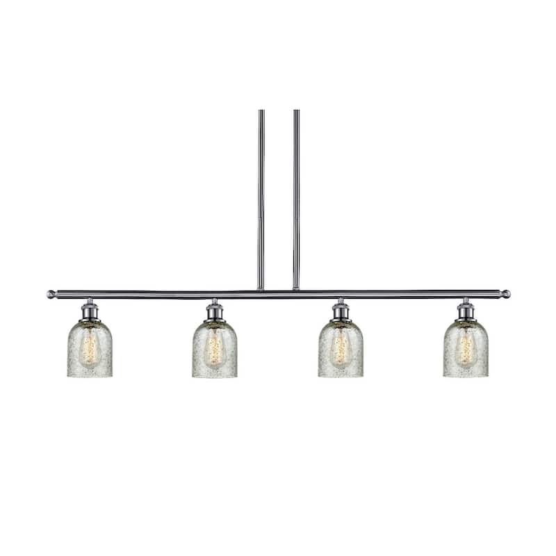 Innovations Lighting Caledonia 4 Light 48" Wide Linear Chandelier - Brushed Satin Nickel / Mica