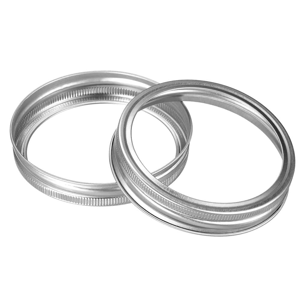 Canning Jar Rings, 10 Pcs Tinplate Replacement Bands Wide Mouth - Silver - 86mm