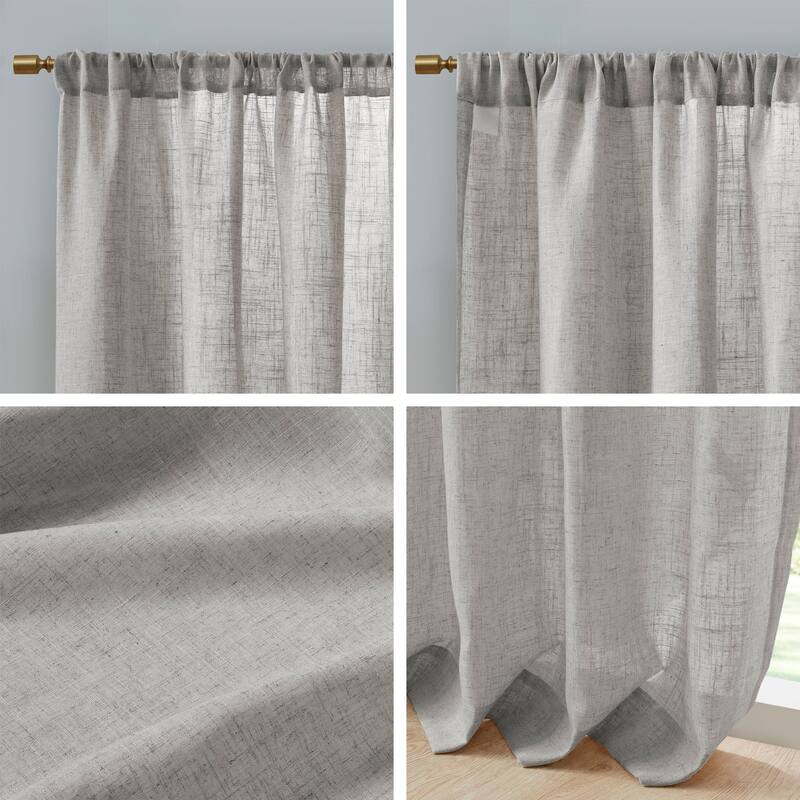 Madison Park Suvi Linen Blend Light Filtering Curtain Panel Pair
