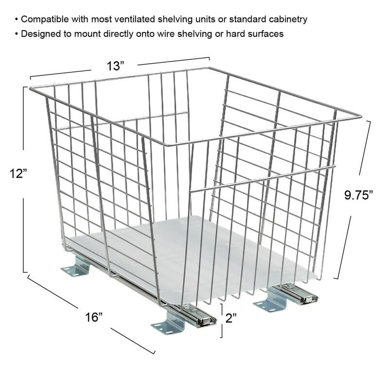 Household Essentials Slide-Out Storage Organizer - Produce Bin Design - 16.0"L x 13.0"W x 12.0"H