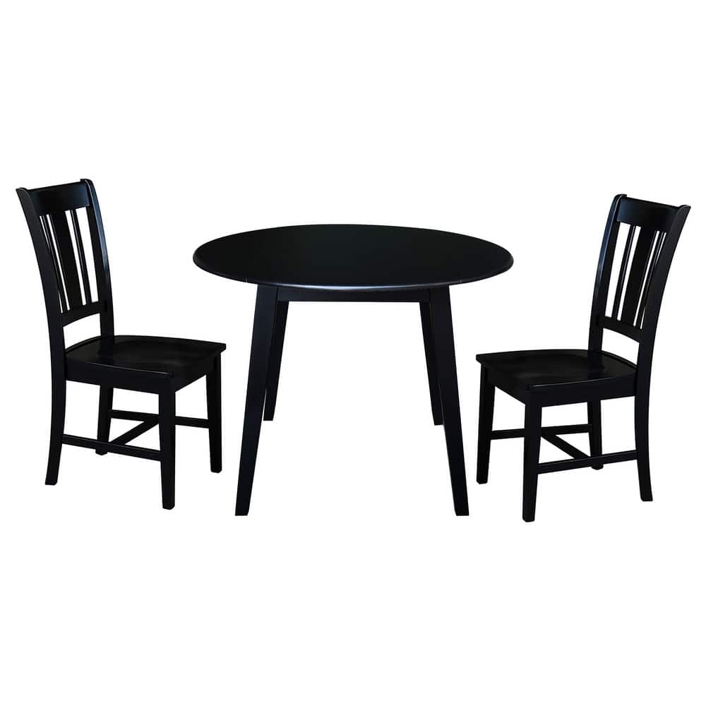 42" Round Dual Drop Leaf Table with Dining Chairs