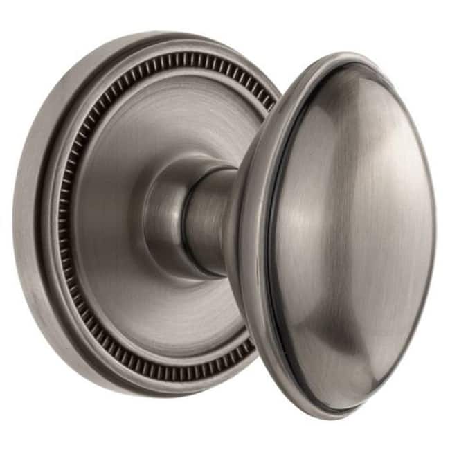 Grandeur Soleil Solid Brass Single Dummy Door Knob with Eden Prairie - Antique Pewter