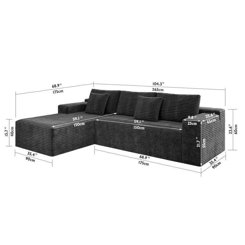 Modular Sectional Sofa Seat,Upholstered Compressed Couch