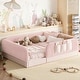 preview thumbnail 113 of 124, Twin/Full/Queen Teddy Fleece Floor Bed with Upholstered Safety Rails and Pocket