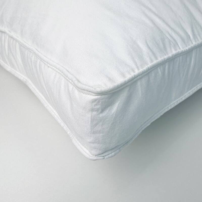 Set of 2 Premium Goose Feather Down Bed Pillows with Cotton Cover - White