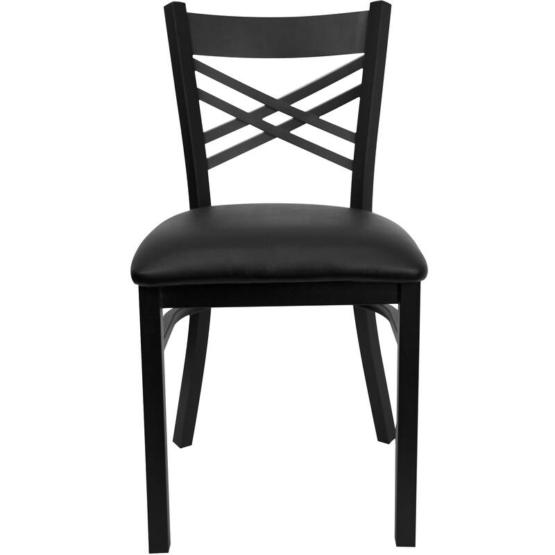 X'' Back Metal Restaurant Chair - 16.5"W x 17"D x 32.25"H - 16.5"W x 17"D x 32.25"H