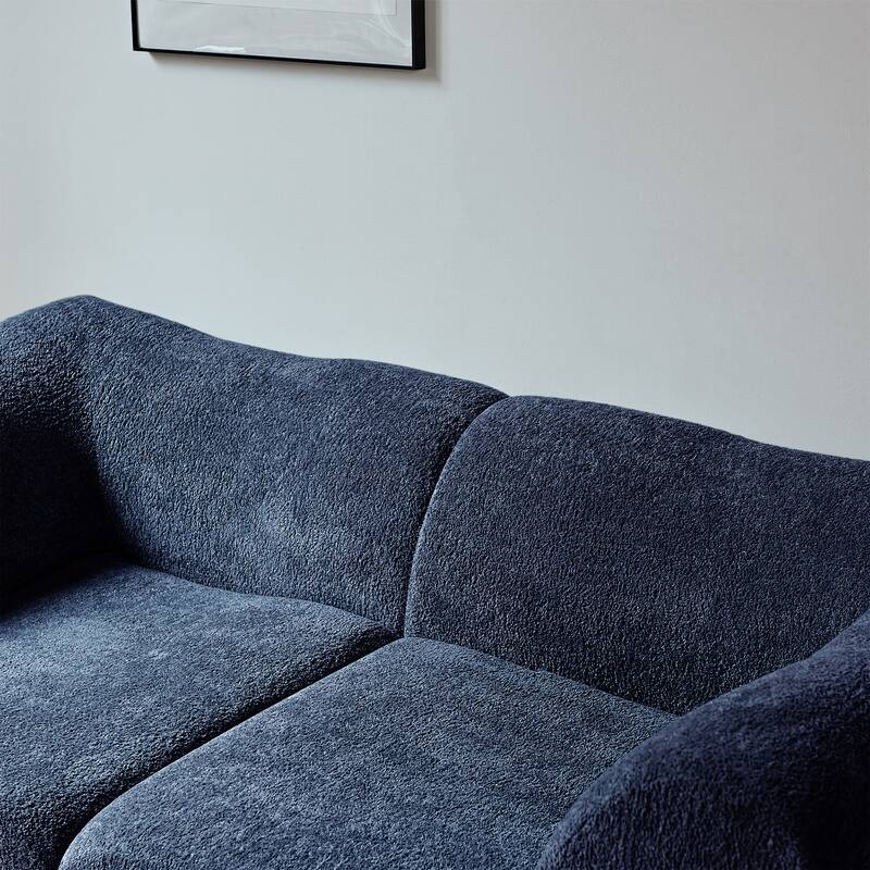 Minimalist Accent Sofa Loveseat Couch with 2 Throw Pillows, 2-Seater Couch for Living Room Apartments