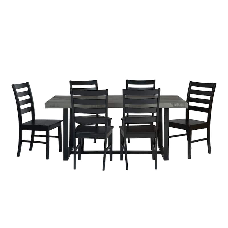 Middlebrook Solid Wood 7-Piece Dining Set with Ladder Back Chairs