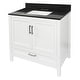 preview thumbnail 29 of 146, Nevado 37" Bathroom Vanity with Cultured Marble Vanity Top Sink in White with White Basin