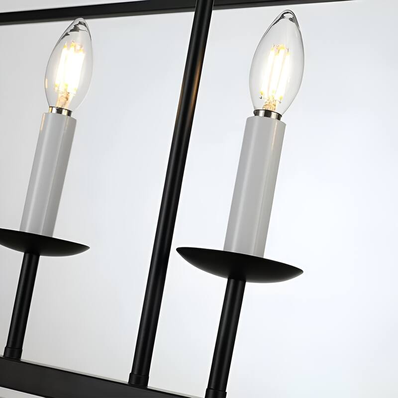 6 Light Kitchen Island Pendant Light Large Linear Lantern Chandelier