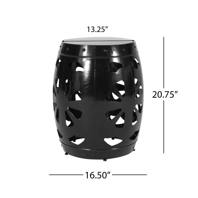 Outdoor Iron End Table 24 Inch Large Square Metal Side Table for Patio