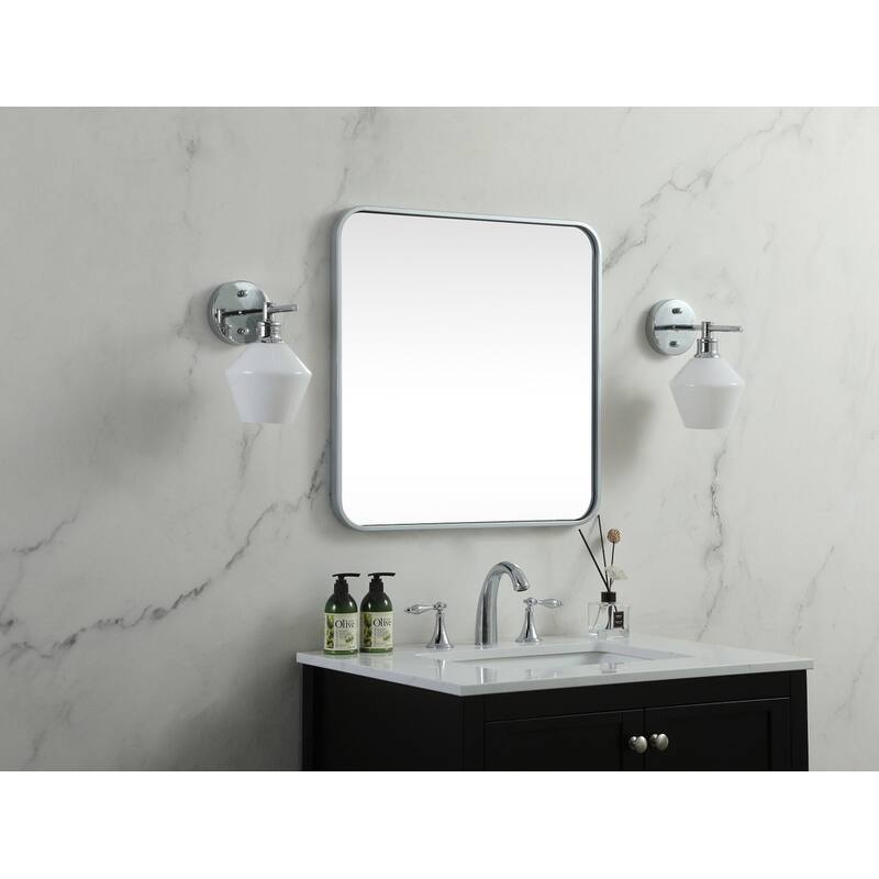 Indigo Home Soft corner metal square mirror 24x24 inch