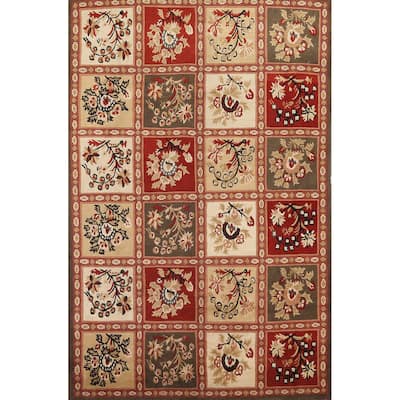 Garden Design Nepalese Vegetable Dye Oriental Wool Area Rug Handmade - 6'1" x 9'8"