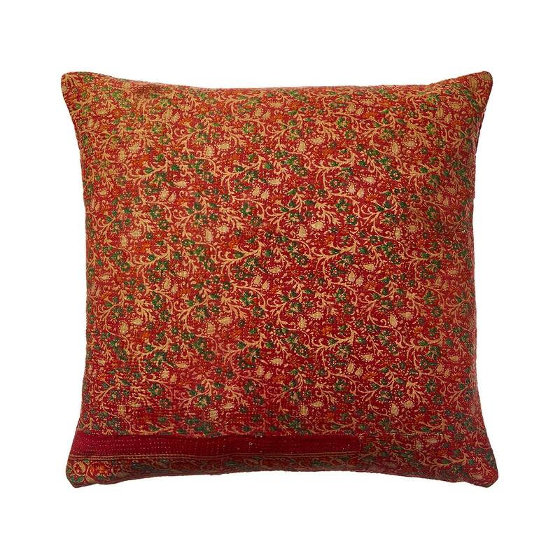 One of a Kind hand stitch OverDye Kantha Pillow Cover