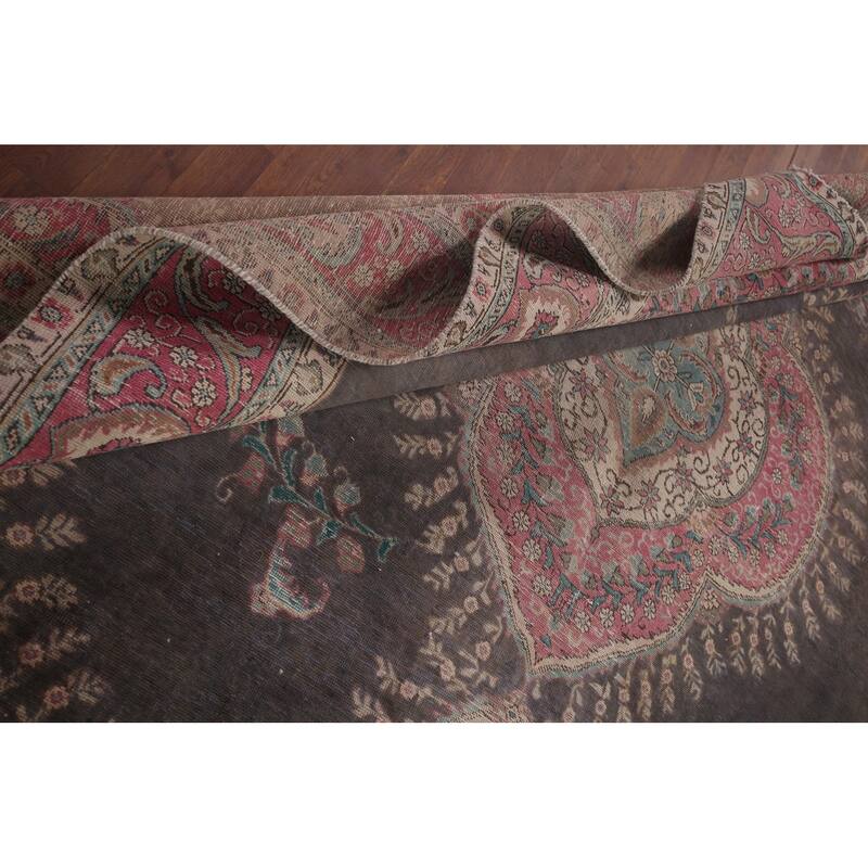 Tabriz Persian Vintage Rug Hand-Knotted Wool Carpet - 9'9"x 11'8"