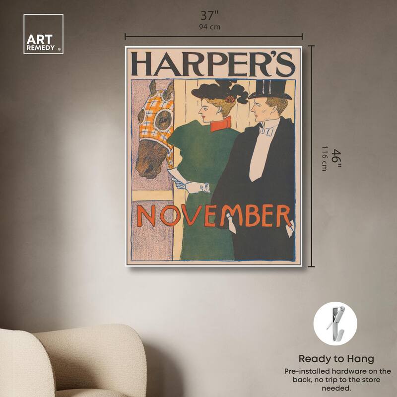 Harpers November 1895 Canvas by Art Remedy