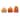 Resin Pumpkin Face, Set of 3 - Orange