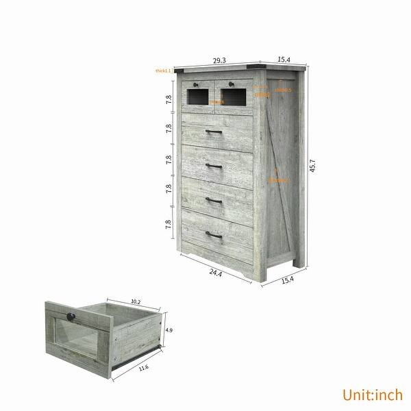 Wooden Chest with 6 Drawers with LED Light Bed Bath & Beyond 39063362